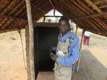 New bamboo curing oven loaded with smoked and drying frames/bamboo tubes